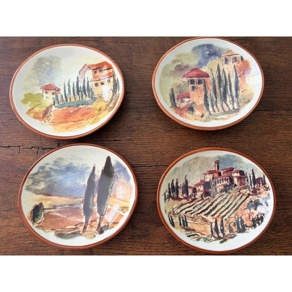 4 Williams-Sonoma Tuscany Dipping Oval Bowls, Made in Portugal, 5 1/2